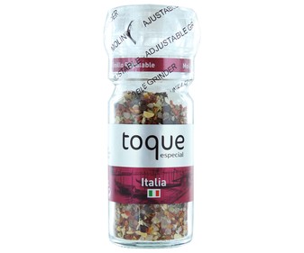 Sazonador Italia ideal para pizzas, pastas, pollo y ensaladas TOQUE frasco de 43 g. Sazonador Italia ideal para pizzas, pastas, pollo y ensaladas TOQUE frasco de 43 g.