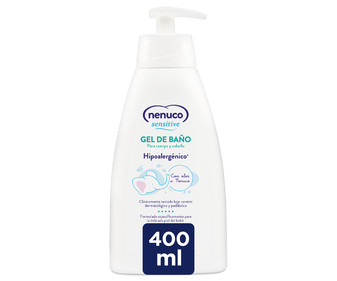 Gel de baño hipoalergénico para cuerpo y cabello NENUCO Sensitive 400 ml. Gel de baño hipoalergénico para cuerpo y cabello NENUCO Sensitive 400 ml.