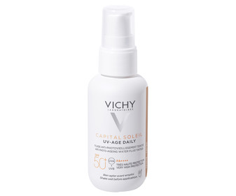 Protector solar facial con color, acción antiedad y FPS 50+ (muy alto) VICHY Capital soleil 40 ml. Protector solar facial con color, acción antiedad y FPS 50+ (muy alto) VICHY Capital soleil 40 ml.