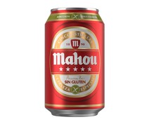 Cerveza sin gluten MAHOU, lata de 33 cl.