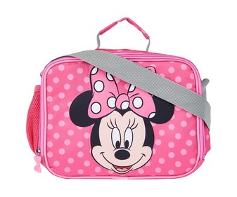 Portameriendas infantil de color azul y rosa, MINNIE DISNEY, 25x20x6cm. Portameriendas infantil de color azul y rosa, MINNIE DISNEY, 25x20x6cm.