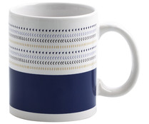 Taza de 0,33 litros fabricada en gres, diseño en tonos azules , Ikal QUID. Taza de 0,33 litros fabricada en gres, diseño en tonos azules , Ikal QUID.