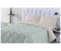 Relleno nórdico bicolor reversible para cama de 90cm, 300g/m², NATURALS, color beige/verde.