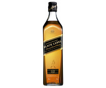 Whisky blended de 12 años, destilado y embotellado en Escocia JOHNNIE WALKER Black label botella 70 cl.