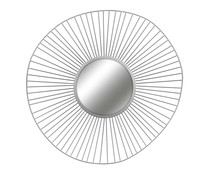 Espejo decorativo redondo diámetro 40 cm. color plata, ACTUEL.