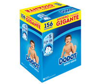 Pañales talla 5, para niños de 11 a 16 kilogramos DODOT 156 uds. Pañales talla 5, para niños de 11 a 16 kilogramos DODOT 156 uds.