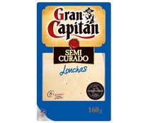 Queso en lonchas semi curado GRAN CAPITÁN 160 gr,