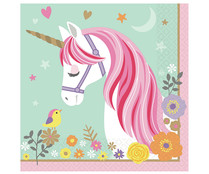 Servilletas desechables con diseño Unicornio Mágico, 16 unidades LIRAGRAM. Servilletas desechables con diseño Unicornio Mágico, 16 unidades LIRAGRAM.