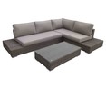 Conjunto de muebles de jardín 5 plazas con 2 sofás y mesa de aluminio ratán color marrón/gris, Miami KACTUS REPUBLIC.