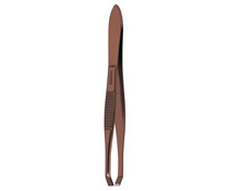 Pinza cobreada de 8,3 cm para depilación con punta cangrejo BETER.