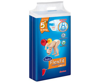 Pañales talla 5 para bebés de 13 a 18 kilos ALCAMPO BABY Flexfit 80 uds. Pañales talla 5 para bebés de 13 a 18 kilos ALCAMPO BABY Flexfit 80 uds.