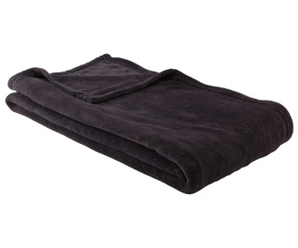 Plaid 100% poliéster color negro, 130x170cm., ACTUEL. Plaid 100% poliéster color negro, 130x170cm., ACTUEL.