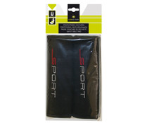 Juego de 2 protectores de cinturón de poliester negro, con fijación sencilla mediante velcro y acolchado para una mayor comodidad CARFACTORY.