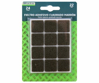 Fieltro adhesivo marrón de 22 milímetros 24 unidades Fieltro adhesivo marrón de 22 milímetros 24 unidades