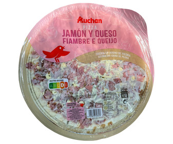 Pizza de jamón y queso cocida en horno de piedra PRODUCTO ALCAMPO 405 g. Pizza de jamón y queso cocida en horno de piedra PRODUCTO ALCAMPO 405 g.