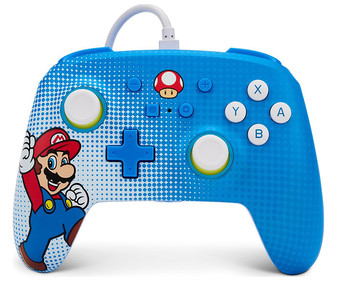 Mando para Nintendo Switch con diseño color azul SUPER MARIO.