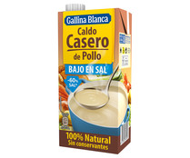 Caldo de pollo bajo en sal GALLINA BLANCA brik de 1 l.