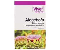 Complemento alimenticio de alcachofa para control del peso VIVE PLUS, 50 cápsulas x 45 g.