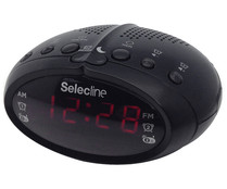 Radio reloj despertador SELECLINE CT303, radio AM/FM, 2 alarmas, gran Display rojo.
