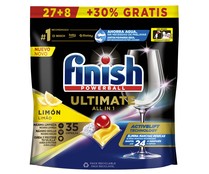 Detergente para lavavajillas máquina con limón FINISH QUANTUM 36 uds.
