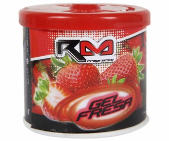 Ambientador en gel para coche, en envase de lata con dosificador y con olor a fresa ROLMÓVIL. Ambientador en gel para coche, en envase de lata con dosificador y con olor a fresa ROLMÓVIL.