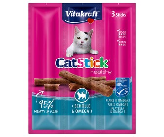 Snacks gatos, mini sticks pescado VITAKRAFT CAR STICK 3 uds. 18 g.
