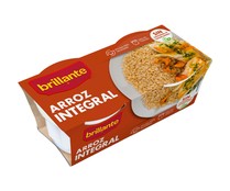 Arroz  integral en tarrina BRILLANTE paquete de 2 uds x 125 g.