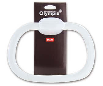 Toallero con forma de aro fabricado en Pvc de color blanco TATAY Olympia. Toallero con forma de aro fabricado en Pvc de color blanco TATAY Olympia.