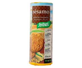 Galletas integrales con fructosa SANTIVERI SÉSAMO 180 g. Galletas integrales con fructosa SANTIVERI SÉSAMO 180 g.
