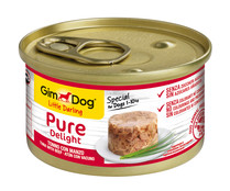 Alimento complementario para perros, atún con vacuno GIM DOG PURE DELIGHT 85 g. 