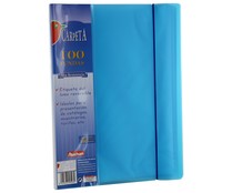 Carpeta clasificadora con 100 fundas tamaño A4 con tapas de poliuretano rígido. PRODUCTO ALCAMPO.