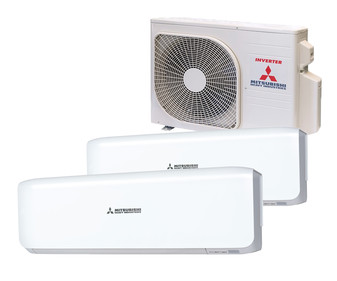 Aire acondicionado (split 2x1) con bomba de calor MITSUBISHI 40ZS07-W, Inverter, 3.010/1.720 frig/h. 3.440/2.322 cal/h. A++/A+, gas R32. (Hasta 28/14m² aprox.) Aire acondicionado (split 2x1) con bomba de calor MITSUBISHI 40ZS07-W, Inverter, 3.010/1.720 frig/h. 3.440/2.322 cal/h. A++/A+, gas R32. (Hasta 28/14m² aprox.)