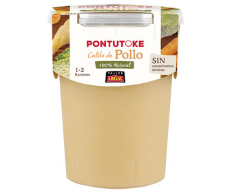 Caldo de pollo 100% natural, sin conservantes ni aromas ARGAL Pontutoque 455 ml. Caldo de pollo 100% natural, sin conservantes ni aromas ARGAL Pontutoque 455 ml.