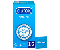 Preservativos lubricados de latex DUREX Natural 12 uds.