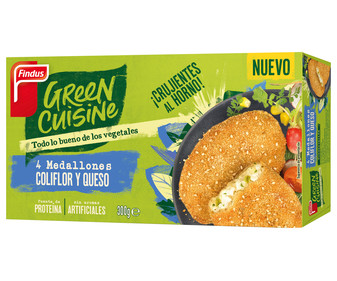 Medallones empanados de una mezcla de queso y coliflor FINDUS Green cuisine 4 x 75 g. Medallones empanados de una mezcla de queso y coliflor FINDUS Green cuisine 4 x 75 g.