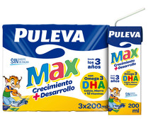 Leche de crecimiento y desarrollo a partir de 3 años PULEVA Max crecimiento + desarrollo 3 x 200 ml.