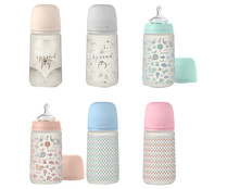 Biberón clásico de 270 ml con tetina anatómica de silicona de flujo medio, de 0 a 6 meses SUAVINEX. 