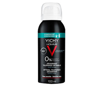 Desodorante en spray para hombre, sin alcohol, especial pieles sensibles VICHY Homme 100 ml.