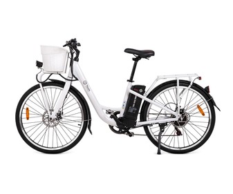 Bicicleta eléctrica YOUIN You-Ride Paris, color blanco, 250W, 6 velocidades, ruedas 26”, autonomía 35km. Bicicleta eléctrica YOUIN You-Ride Paris, color blanco, 250W, 6 velocidades, ruedas 26”, autonomía 35km.