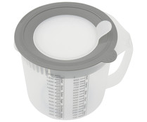 Jarra medidora de plástico con asa y tapa, 1,4 litros ACTUEL.