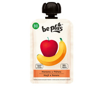 Bolsita de fruta (manzana y plátano) para bebés a partir de 4 meses BE PLUS Bio 100 g.