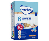 Papilla instantánea en polvo de 8 cereales, a partir de 6 meses NUTRIBÉN 1000 g.