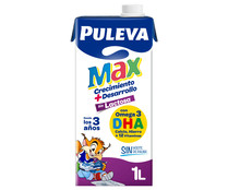 Leche de crecimiento, sin lactosa y enriquecida con Omega 3 PULEVA Max crecimiento + desarrollo 1 l.