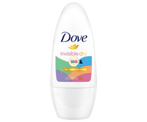 Desodorante roll on para mujer antitranspirante hasta 48 horas DOVE Invisible dry 50 ml.