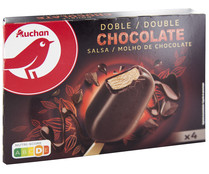 Bombon helado de chocolate con salsa de chocolate, recubierto de chocolate PRODUCTO ALCAMPO Doble 4 x 100 ml.