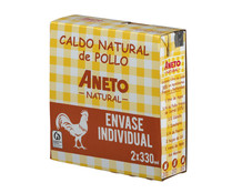 Caldo de pollo natural ANETO 2 x 330 ml.