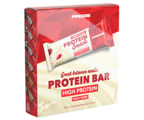 Barrita de proteínas con sabor a chocolate blanco con frambuesas PROZIS 6 barritas de 30 g.