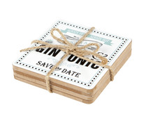 Set de 4 posavasos de cóctel, 10x10 cm, modelos surtidos, MENAJE.