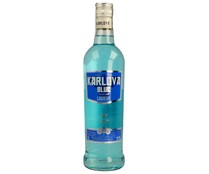 Bebida espirituosa de vodka azul KARLOVA blue botella de 70 cl.