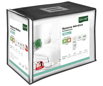 Relleno nórdico antiácaros para cama de 105cm, 300g/m², SAVEL. Relleno nórdico antiácaros para cama de 105cm, 300g/m², SAVEL.